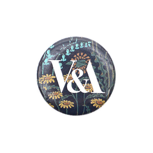Navy floral pin badge